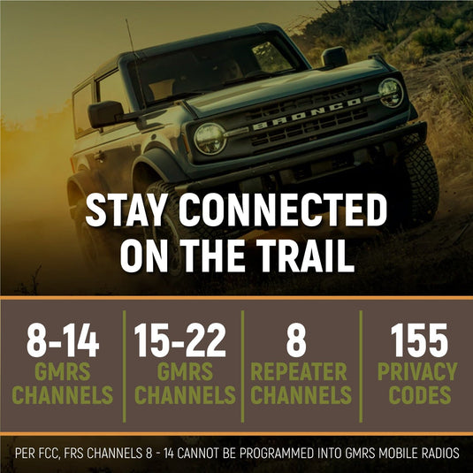 Rugged Radios Ford Bronco Two-Way GMRS Mobile Radio Kit