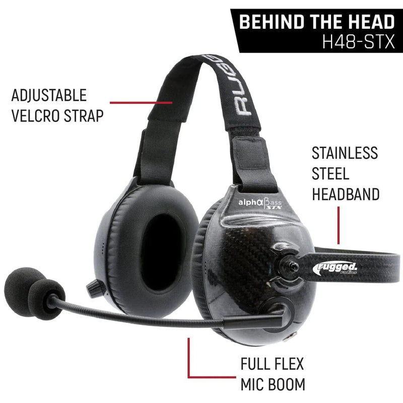Load image into Gallery viewer, Rugged Radios AlphaBass Carbon Fiber Headset for STEREO and OFFROAD Intercoms
