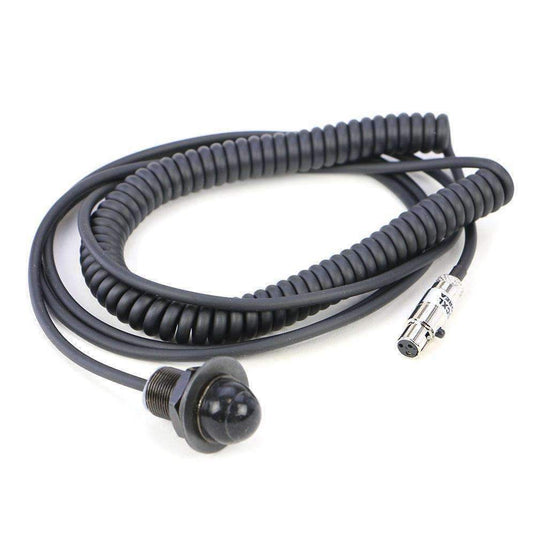 Rugged Radios Hole Mount Steering Wheel Push to Talk Cable (PTT) with Coil Cord for Intercoms