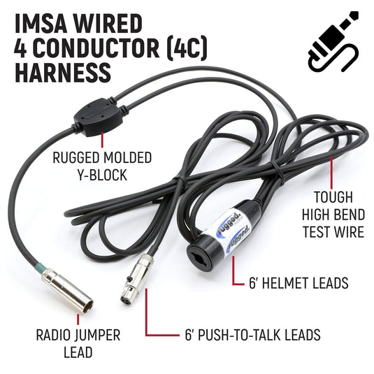 Rugged Radios IMSA 4-Conductor 4C Circle Track Road Race Car Harness