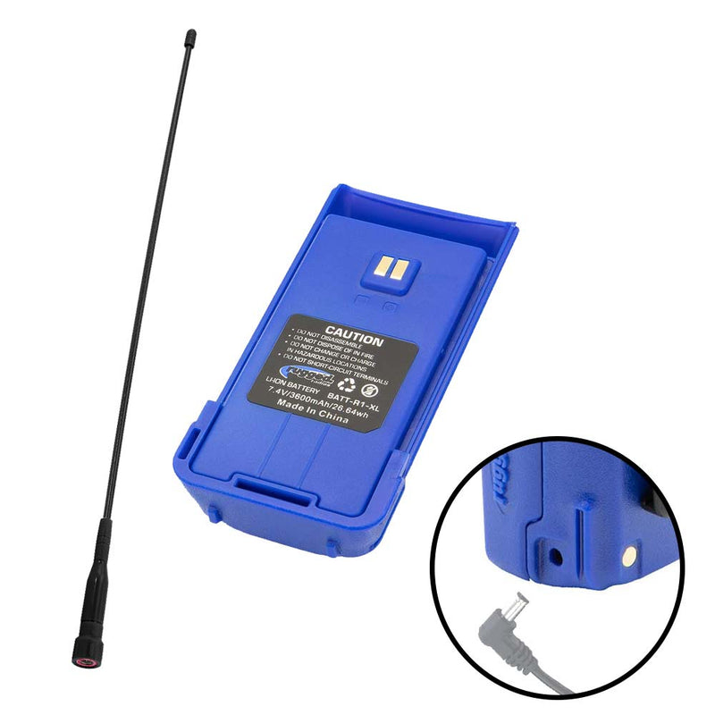 Load image into Gallery viewer, Rugged Radios BUNDLE - Long Range Upgrade for Rugged R1 Handheld Radios - Antenna and XL Battery
