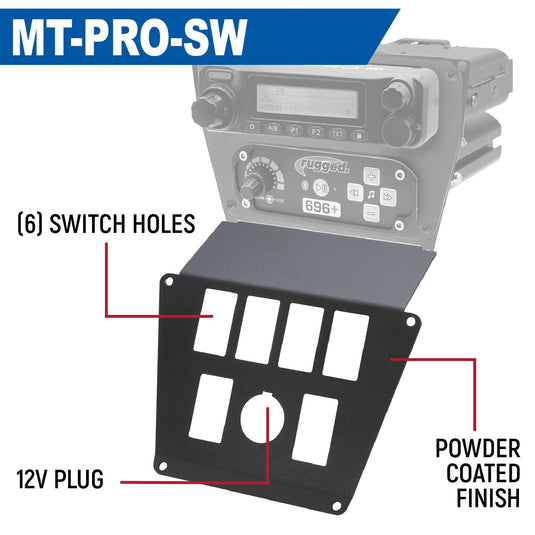 Rugged Radios Lower Accessory Panel for Polaris Polaris RZR PRO XP, RZR Turbo R, and RZR PRO R Dash Mount Radio and Intercom