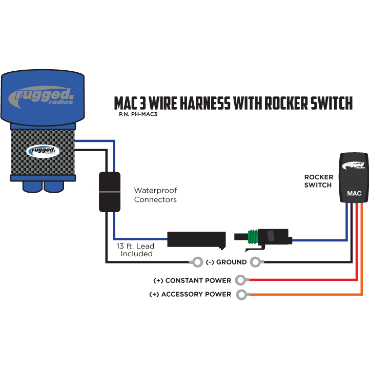 Load image into Gallery viewer, Rugged Radios Switch Install Harness for MAC Helmet Air Pumpers
