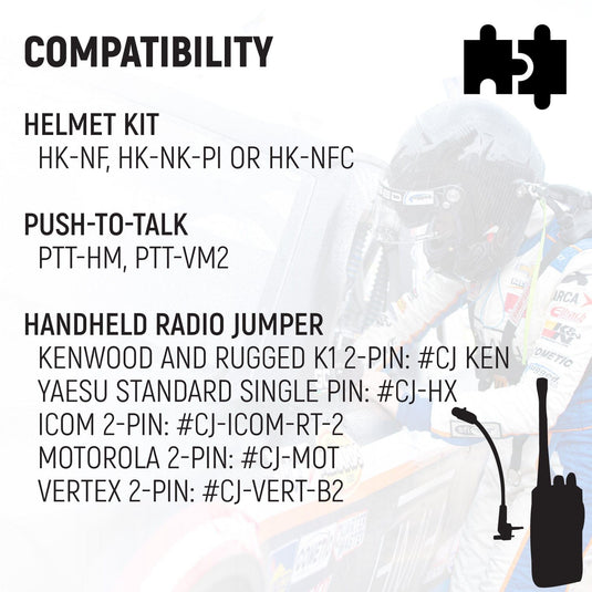 Rugged Radios NASCAR 3-Conductor 3C Circle Track Road Race Car Harness