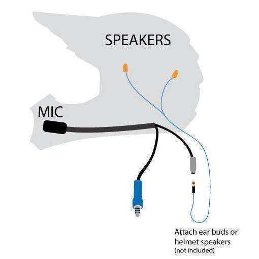 Load image into Gallery viewer, Rugged Radios OFFROAD Wired Helmet Kit with Headphone speaker jack and M102 Military Mic
