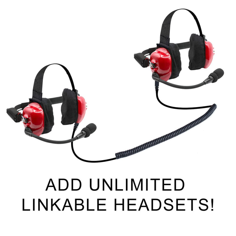 Load image into Gallery viewer, Rugged Radios PAIR - H80 Track Talk Linkable Intercom Headsets - Bring The Conversation To The Circle Track NASCAR event
