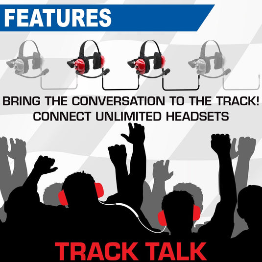 Rugged Radios PAIR - H80 Track Talk Linkable Intercom Headsets - Bring The Conversation To The Circle Track NASCAR event