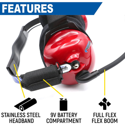 Rugged Radios PAIR - H80 Track Talk Linkable Intercom Headsets - Bring The Conversation To The Circle Track NASCAR event