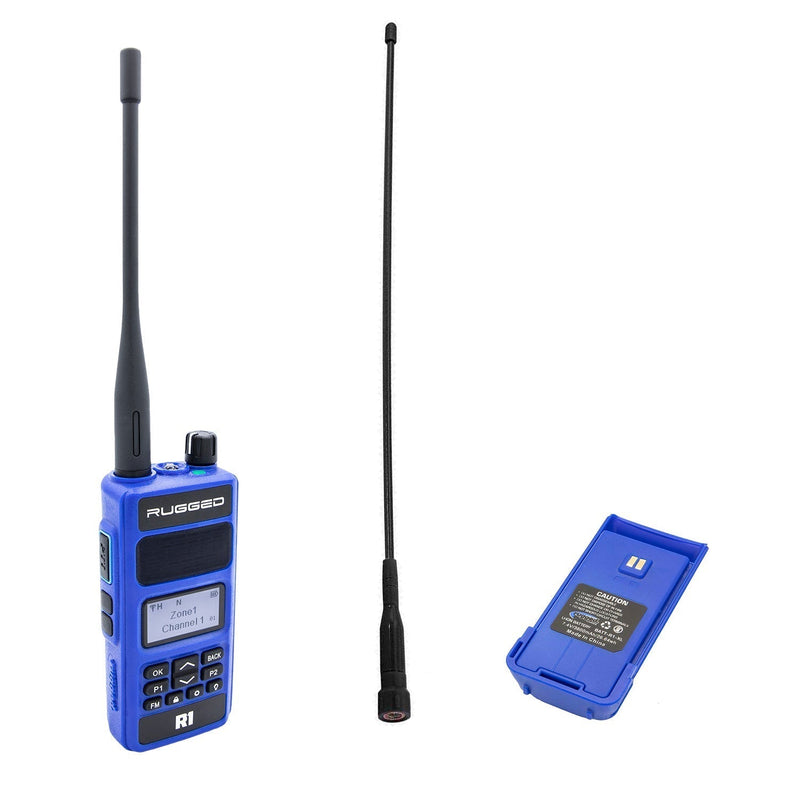 Load image into Gallery viewer, Rugged Radios BUNDLE - R1 Handheld Radio with Long Range Antenna and High Capacity Battery
