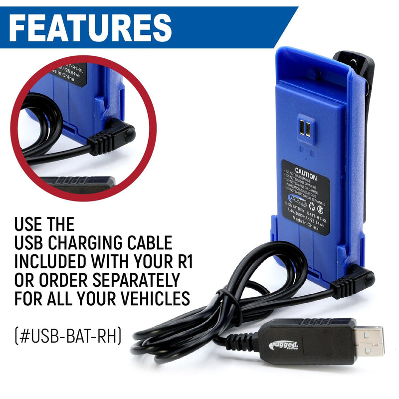 Load image into Gallery viewer, Rugged Radios R1 Handheld Radio High Capacity Battery and Belt Clip
