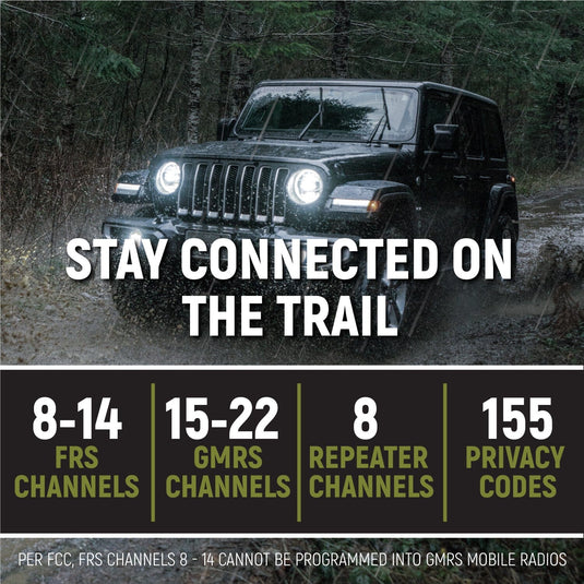 Rugged Radios Radio Kit - GMR25 Waterproof GMRS Band Mobile Radio with Antenna