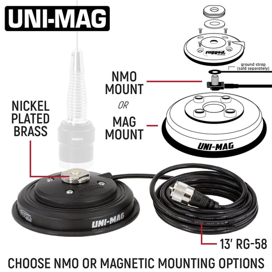 Rugged Radios Radio Kit - GMR45 High Power GMRS Band Mobile Radio with Antenna