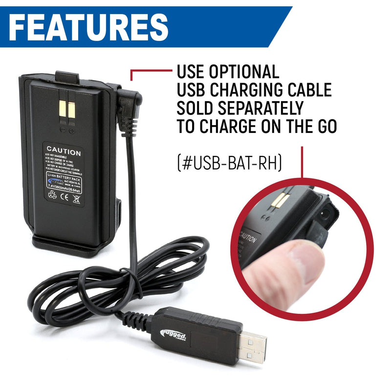 Load image into Gallery viewer, Rugged Radios RDH-16 Handheld Radio High Capacity Battery
