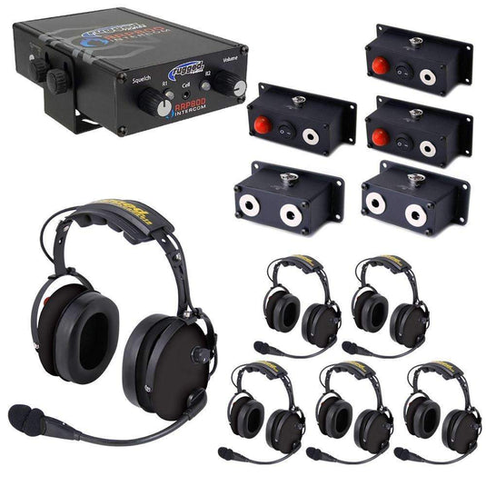 Rugged Radios Fire Safety Industrial Dual Radio Intercom 6 Place with Pump Panel Kit with RRP800