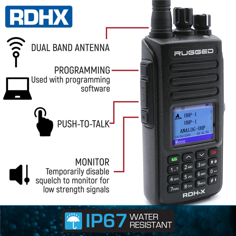 Load image into Gallery viewer, Rugged Radios Rugged RDH-X Waterproof Business Band Handheld - Digital and Analog
