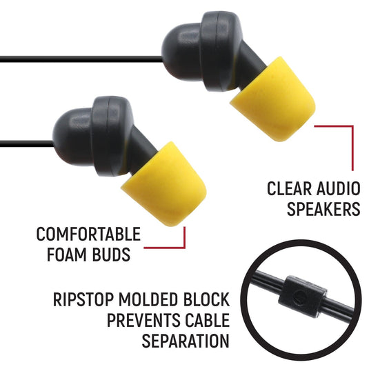 Rugged Radios Sportsman Foam Earbud Speakers - Mono and Stereo