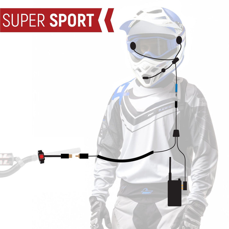 Load image into Gallery viewer, Rugged Radios SUPER SPORT Complete Motorcycle Communication Kit with Lightweight SPORT Cables
