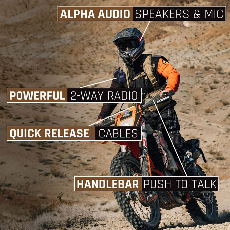Load image into Gallery viewer, Rugged Radios MOTO MAX Complete Motorcycle Communication Kit with Heavy-Duty OFFROAD Cables
