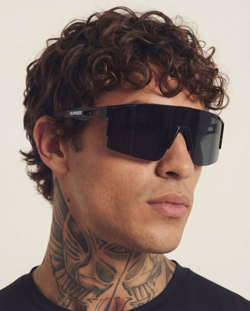 Load image into Gallery viewer, Blackout Polarized Running Sunglasses - UV400 for Men &amp; Women | X365
