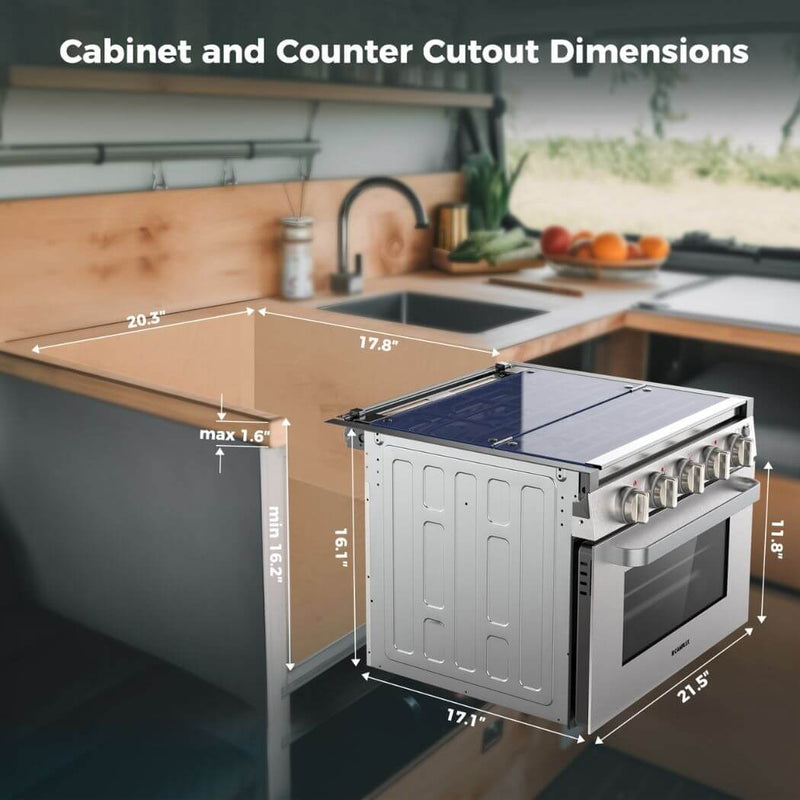 Load image into Gallery viewer, Camplux 17&quot; RV Oven W/3 Burners Cooktop
