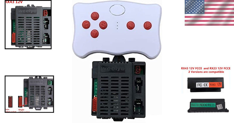 Load image into Gallery viewer, 12V Kids Ride-On Car Remote Control and Receiver Replacement Kit for RX43 and RX23 Models
