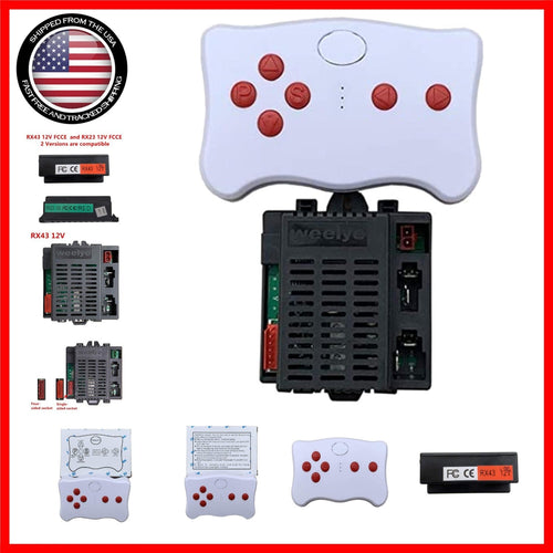 12V Replacement Remote Control with 2.4G Wireless Connectivity for Kids' Cars RX43 RX23