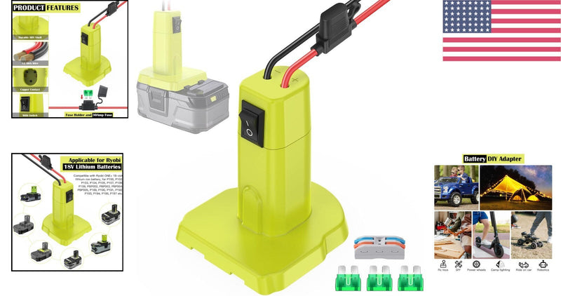 Load image into Gallery viewer, 18V Power Wheels Battery Adapter Kit with 30A 12AWG Wire and Switch
