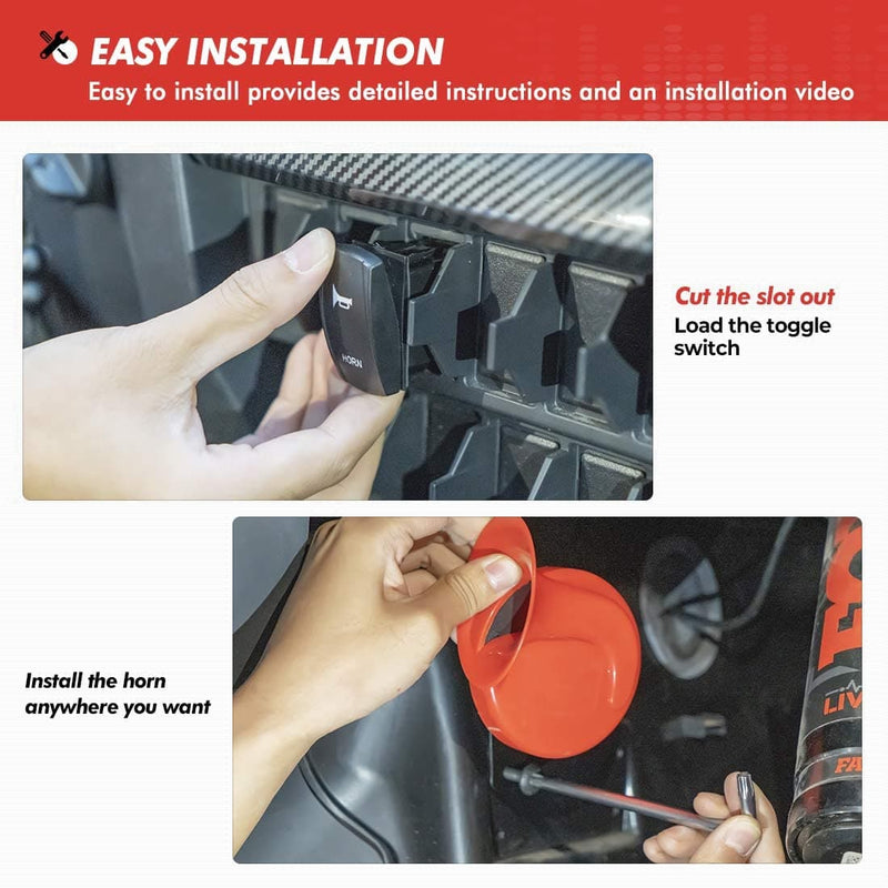Load image into Gallery viewer, UTV Universal Horn Kit with Rocker Switch 12V
