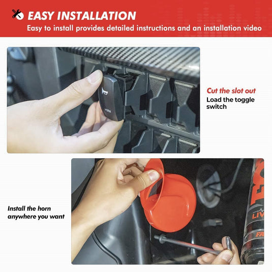 UTV Universal Horn Kit with Rocker Switch 12V