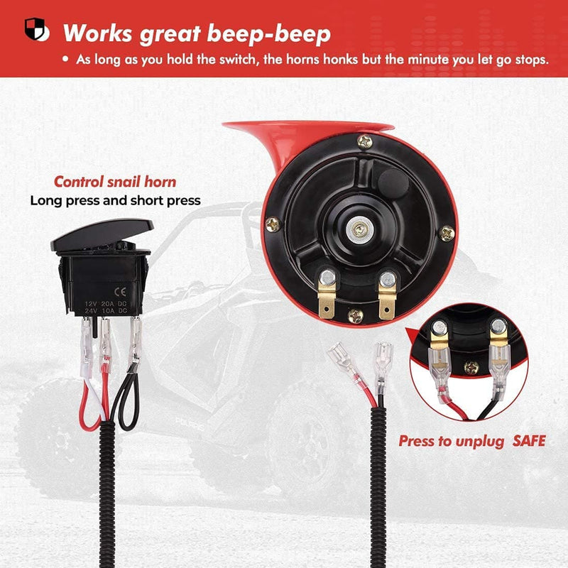 Load image into Gallery viewer, UTV Universal Horn Kit with Rocker Switch 12V
