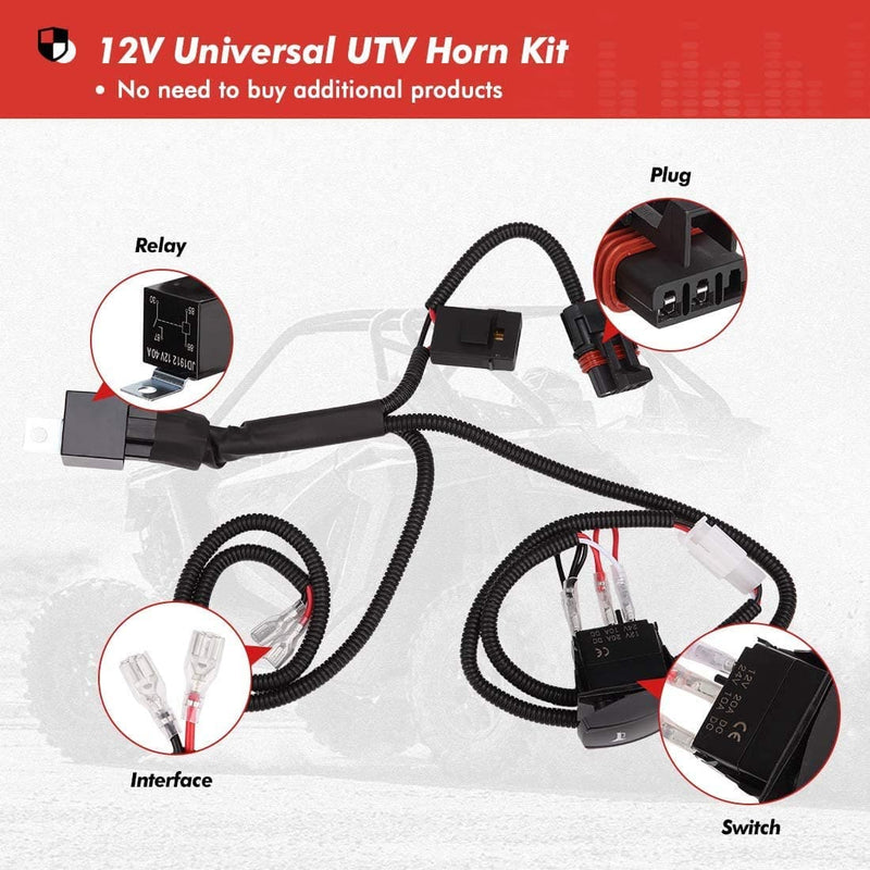 Load image into Gallery viewer, UTV Universal Horn Kit with Rocker Switch 12V
