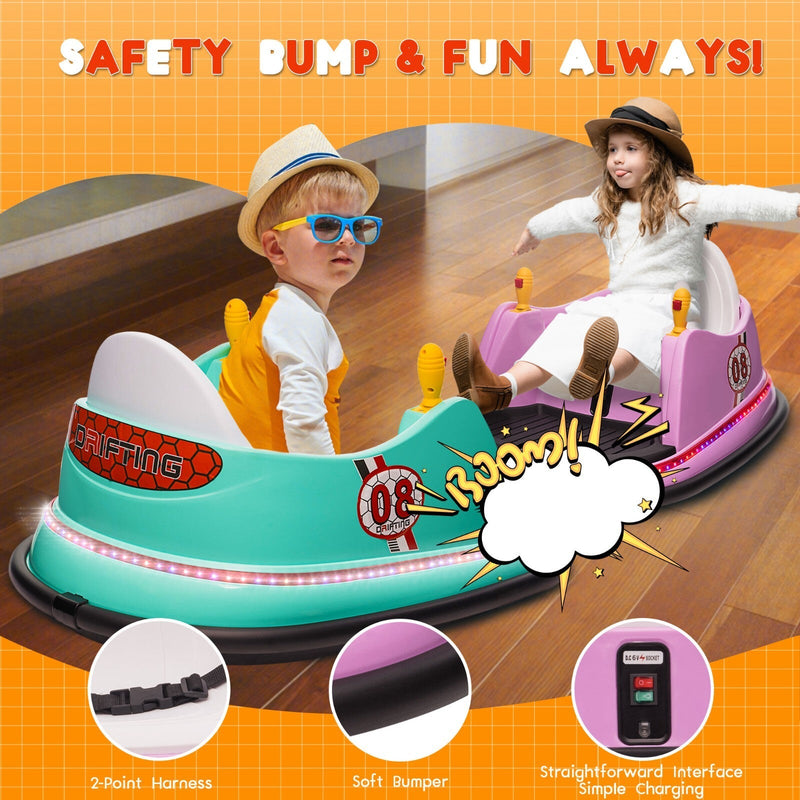 Load image into Gallery viewer, 6V Kids Ride-On Bumper Car with Remote Control, 360° Spin and Flashing Lights for Toddlers
