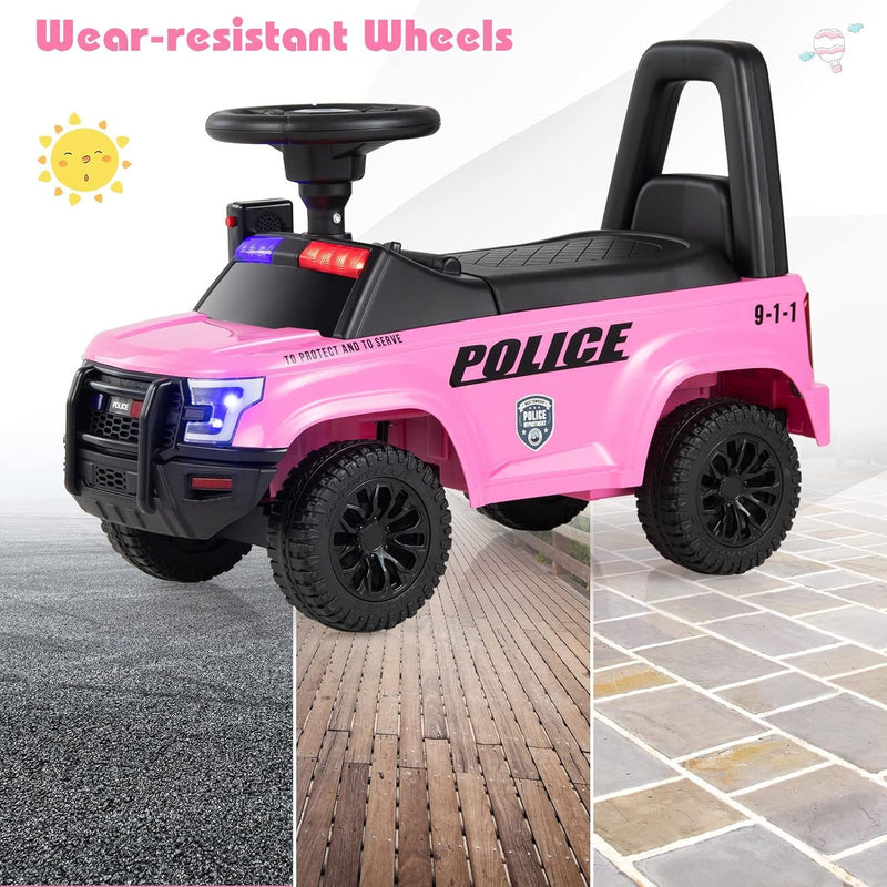 Load image into Gallery viewer, Toddler Ride-On Push Police Car Foot-to-Floor Sliding Toy with Siren
