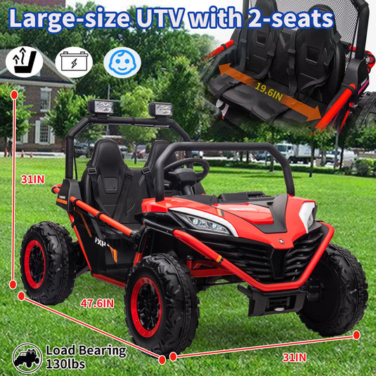 24V Kids 2-Seater Electric Ride-On UTV Truck with 4WD and 320W Motor, Remote Control