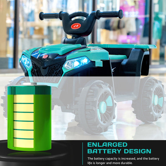 Electric ATV Ride-On Car with MP3 Player and LED Lights - 6V Battery Powered, 4-Wheeled Beach Cruiser