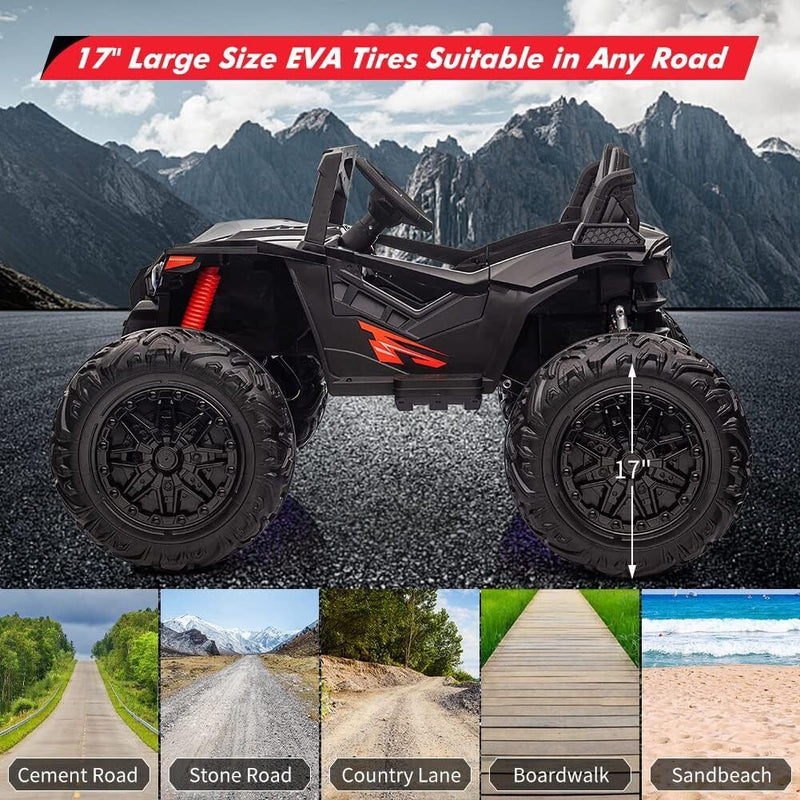 Load image into Gallery viewer, 24V Kids Car Power Wheel Ride on UTV Vehicle with Remote Control and LED Light - Black
