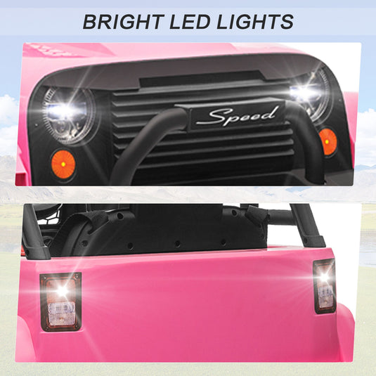 12V Kids Ride-On Truck with Remote Control, Power Wheels, and LED Lights