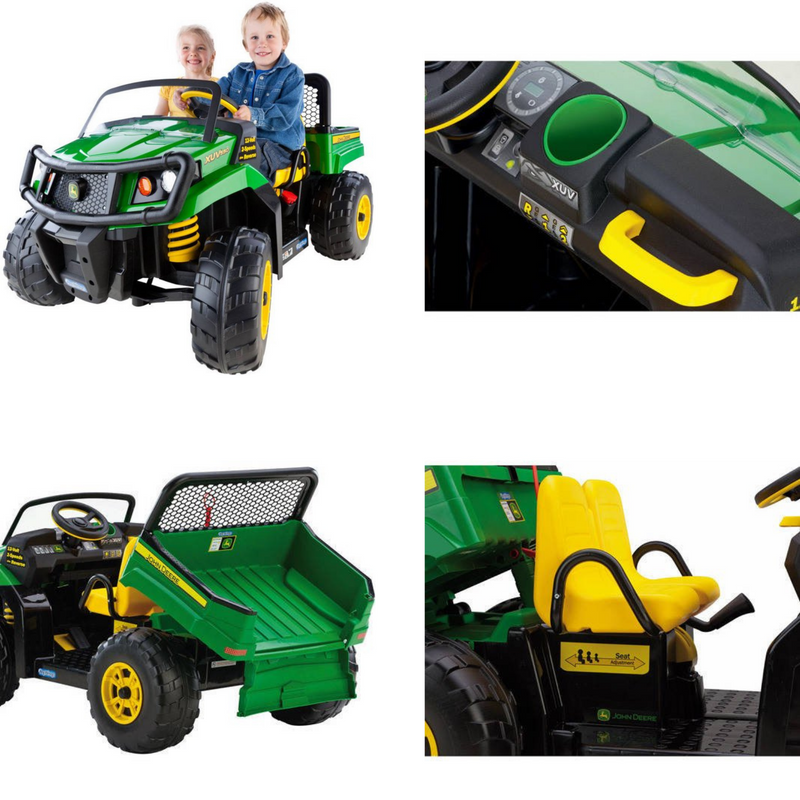 Load image into Gallery viewer, Electric John Deere 12V Ride-On Tractor with Adjustable Seat for Kids
