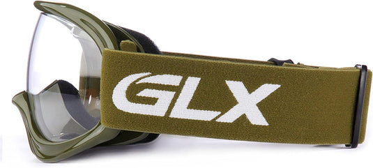 Kids ATV Dirt Bike Goggles Anti-Fog Impact Resistant Army Green