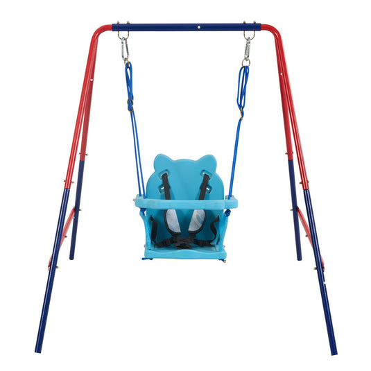 Green and Blue Baby Swing Set 2-in-1 Plastic Safe Mental Development Toy