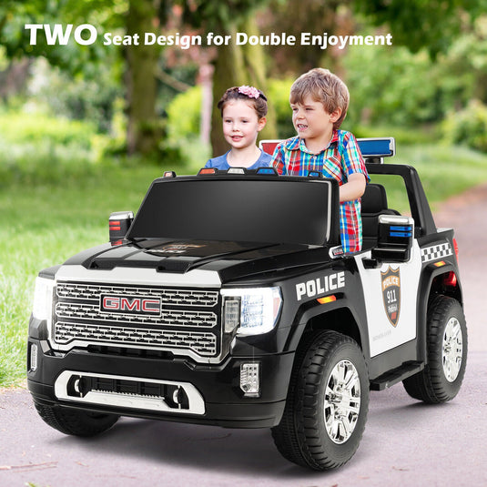 2-Seater Electric Police Car for Kids with Dual Control Modes - 12V Ride On Toy