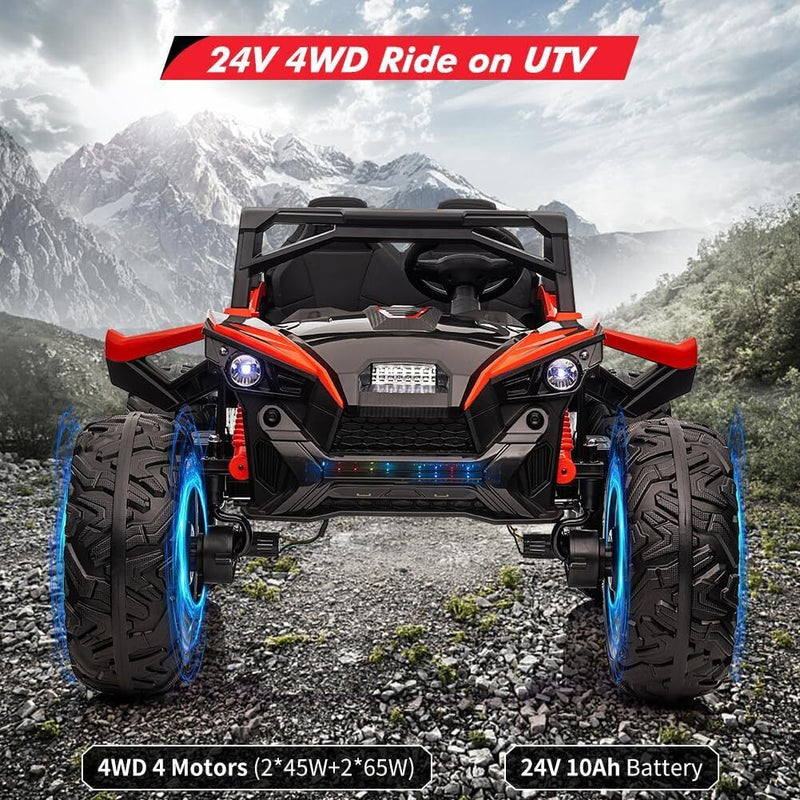 Load image into Gallery viewer, 24V 2 Seater Ride on Toy UTV with Remote Control, EVA Tires, 4-Wheel Drive, Electric Car with Music
