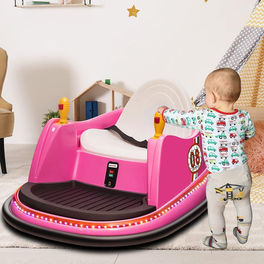 12V Electric Kids Ride-On Bumper Car with Remote Control and 360° Spin for Toddlers