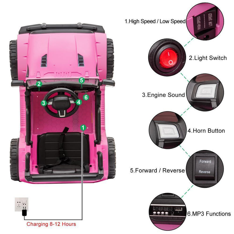 Load image into Gallery viewer, Electric 3-Speed Ride-On Car for Kids with Remote Control - Pink
