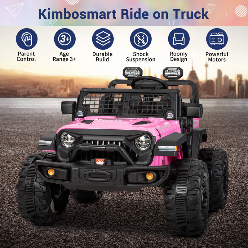 Load image into Gallery viewer, Kimbosmart 24V 4WD Children&#39;s Electric Ride-On Truck with Remote Control and Battery Level Alert
