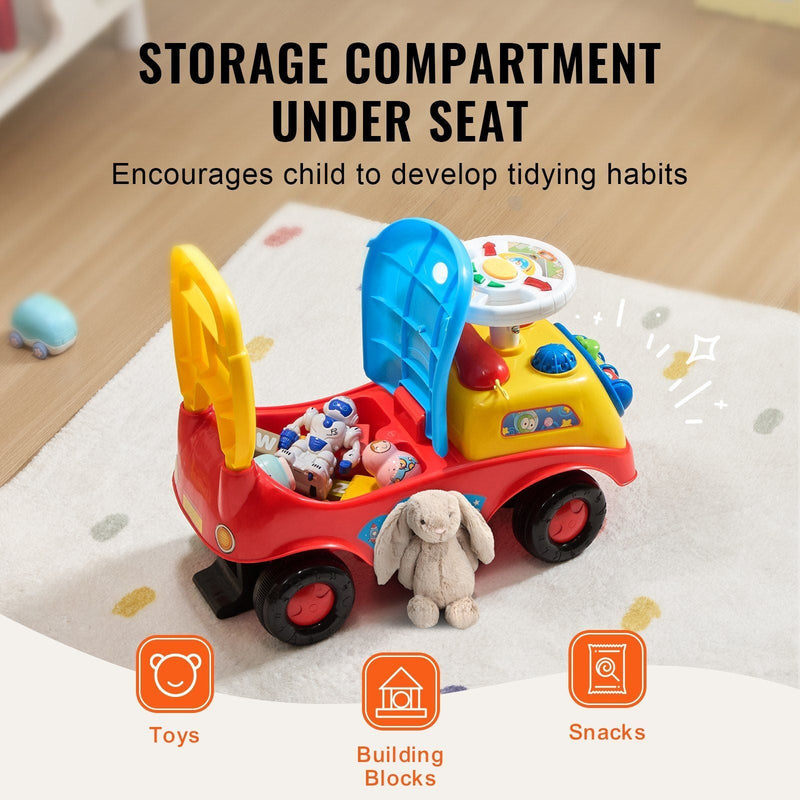 Load image into Gallery viewer, Toddler Ride-On Push Car with Music and Steering Wheel for Ages 1-3
