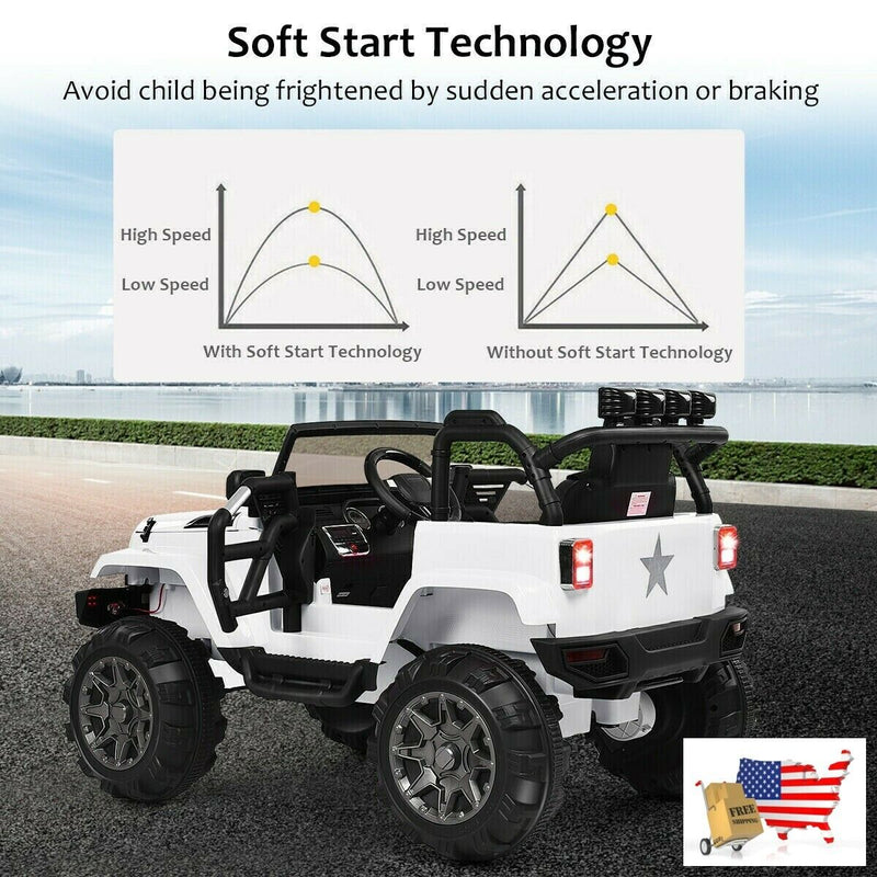 Load image into Gallery viewer, 12V Kids Ride-On Toy Truck with LED Lights
