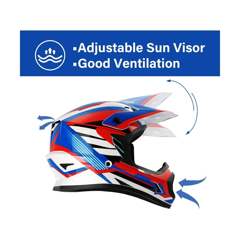 Load image into Gallery viewer, Youth Kids Motocross Offroad Street Dirt Bike Helmet for Motorcycle and ATV
