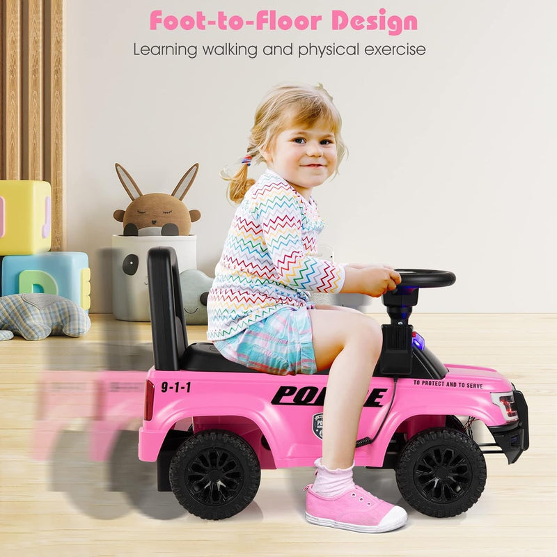 Load image into Gallery viewer, Toddler Ride-On Push Police Car Foot-to-Floor Sliding Toy with Siren
