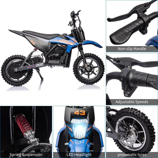 36V Battery-Powered Off-Road Electric Ride-On Motorcycle for Kids